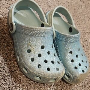 2/$10 - Kids Blue Glitter Crocs